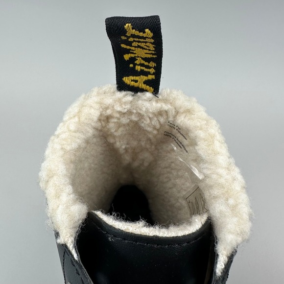 Dr. Martens Zavala Fur Lined Women Size 7 Black Leather Combat Boots NEW - Picture 6 of 8